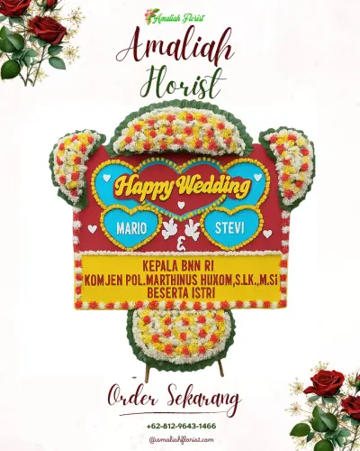 Karangan Papan Bunga Pernikahan di Sidorame Barat Ii